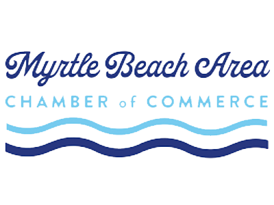 Myrtle Beach Area Chamber of Commerce logo with wavy blue lines