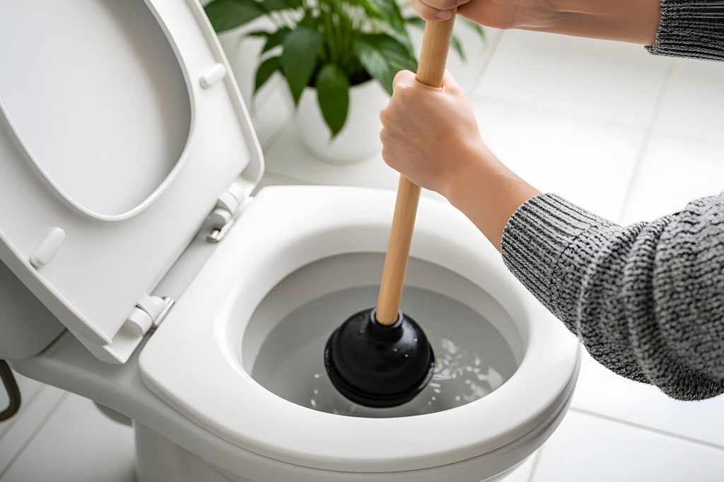 clogged toilet